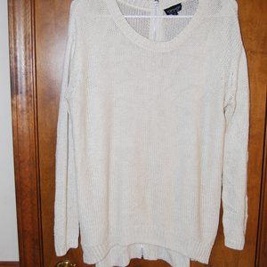 Topshop back zip Crew neck  Ivory Sweater Us Size 4 Eu 36
